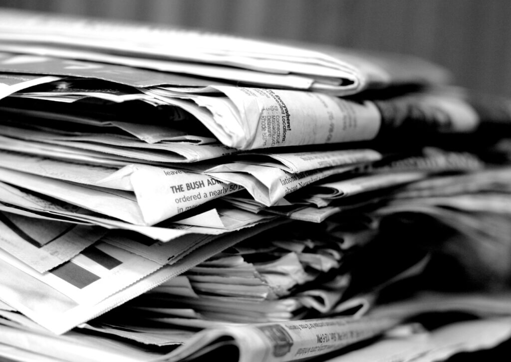 stack of newspapers